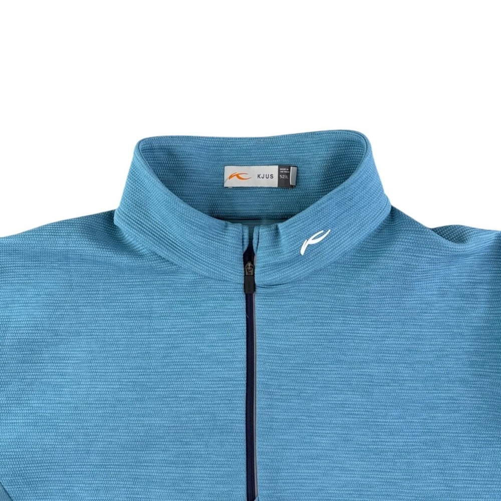 KJUS Men Roman Midlayer Half Zip UPF 50+ Performance Pullover Blue Size Large